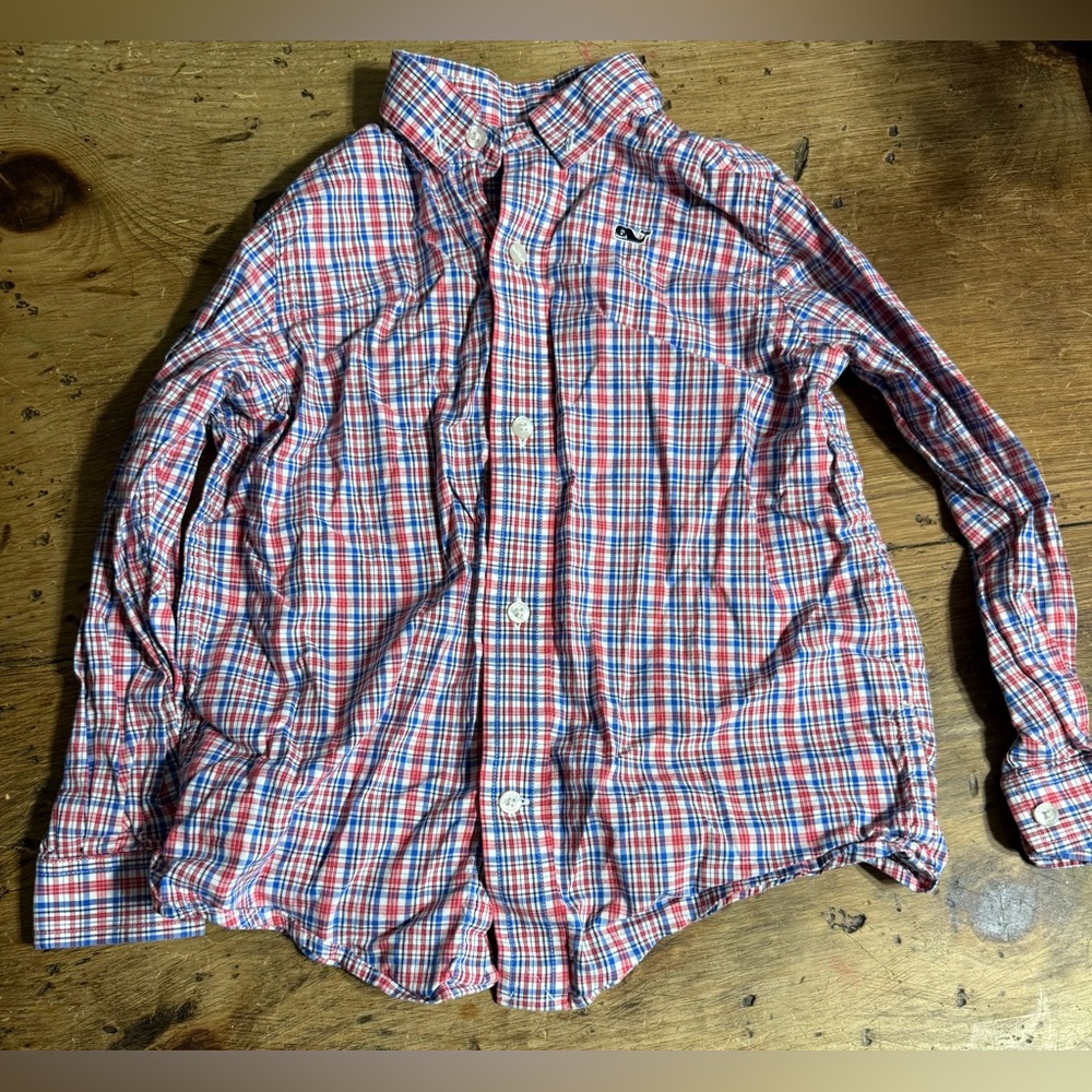 Vineyard Vines Whale Shirt Long Sleeve Plaid Button Down